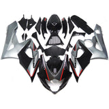 Black, Silver and Red Fairing Kit for a 2005 & 2006 Suzuki GSX-R1000 motorcycle