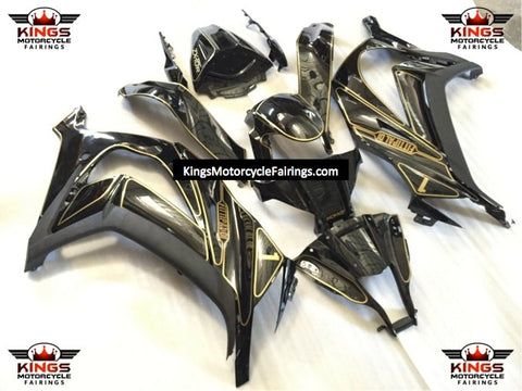 Black and Gold Fairing Kit for a 2011, 2012, 2013, 2014 & 2015 Kawasaki Ninja ZX-10R motorcycle