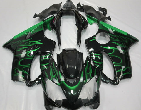 Honda CBR600F4i (2004-2007) Black & Green Flame Fairings