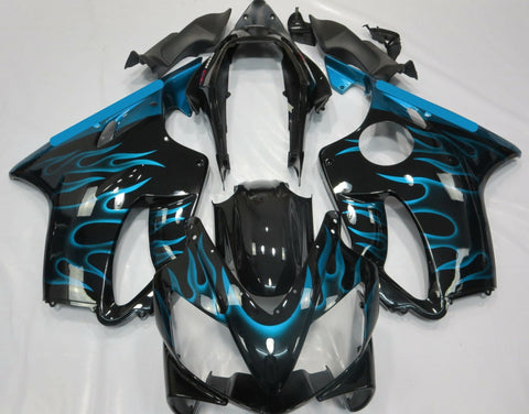 Honda CBR600F4i (2004-2007) Black & Light Blue Flame Fairings