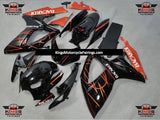 Black and Orange Tribal Bacardi Fairing Kit for a 2006 & 2007 Suzuki GSX-R600 motorcycle