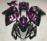Black and Purple Fairing Kit for a 2008, 2009, 2010, 2011, 2012, 2013, 2014, 2015, 2016, 2017, 2018 & 2019 Suzuki GSX-R1300 Hayabusa motorcycle
