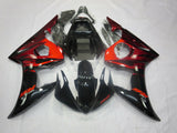 Black and Red Flames Fairing Kit for a 2003 & 2004 Yamaha YZF-R6 motorcycle