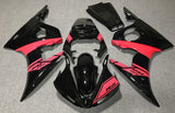 Black and Red Fairing Kit for a 2005 Yamaha YZF-R6 motorcycle
