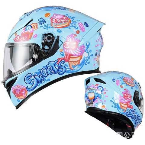 Blue Sweets Ryzen Motorcycle Helmet at KingsMotorcycleFairings.com