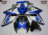 Blue, Black and White Fairing Kit for a 2006 & 2007 Suzuki GSX-R600 motorcycle