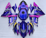 Blue, Pink, White, Black and Yellow Fairing Kit for a 2004 & 2005 Kawasaki ZX-10R motorcycle