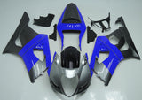 Silver, Blue and Black Fairing Kit for a 2003 & 2004 Suzuki GSX-R1000 motorcycle
