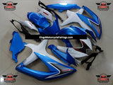 Blue, White, Gray and Red Fairing Kit for a 2008, 2009 & 2010 Suzuki GSX-R750 motorcycle