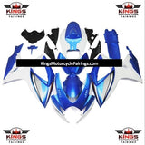 Blue, White, Light Blue and Black Fairing Kit for a 2006 & 2007 Suzuki GSX-R600 motorcycle