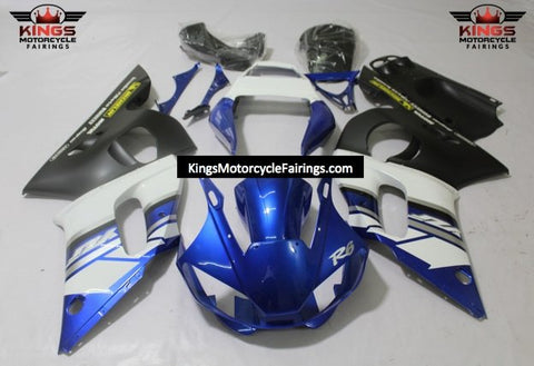 Yamaha YZF-R6 (1998-2002) Blue, White & Matte Black Fairings
