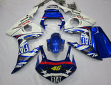 Blue, White and Red Fiat Star Fairing Kit for a 2003 & 2004 Yamaha YZF-R6 motorcycle