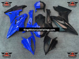 Blue and Matte Black Split Fairing Kit for a 2017 and 2018 BMW S1000RR motorcycle