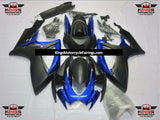 Blue and Matte Black Fairing Kit for a 2006 & 2007 Suzuki GSX-R600 motorcycle