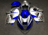 Blue and Silver Fairing Kit for a 1999, 2000, 2001, 2002, 2003, 2004, 2005, 2006, & 2007 Suzuki GSX-R1300 Hayabusa motorcycle