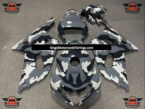Suzuki GSXR600 (2000-2003) Camouflage Gray, Black & White Fairings