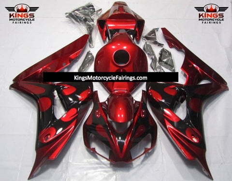 Honda CBR1000RR (2006-2007) Candy Apple Red & Black Tribal Fairings