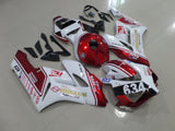 White and Candy Apple Red Musashi Fairing Kit for a 2004 and 2005 Honda CBR1000RR motorcycle