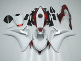 Matte White, Matte Silver and Gloss Candy Red Fairing Kit for a 2008, 2009, 2010 & 2011 Honda CBR1000RR motorcycle