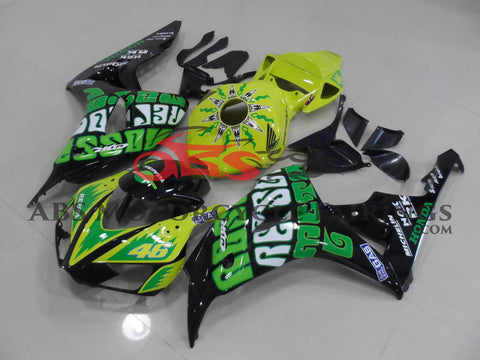 Honda CBR1000RR (2006-2007) Green & Black ROSSI Fairings