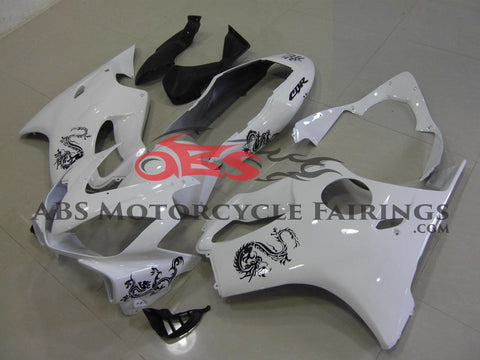 Honda CBR600F4i (2004-2007) White with Black Dragon Fairings