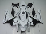 White, Black, Silver and Green Fairing Kit for a 2005, 2006 Honda CBR600RR motorcycle