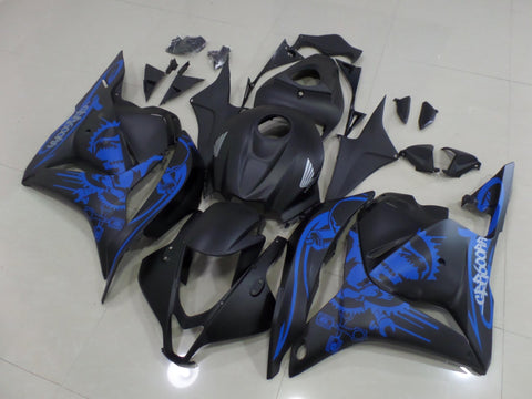 Honda CBR600RR (2009-2012) Matte Black & Blue Graffiti Fairings