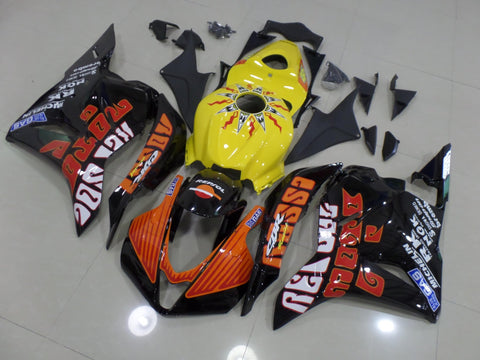 HONDA CBR600RR (2009-2012) Black, Orange, Yellow & Red Rossi Fairings
