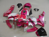 Pink and White REPSOL Fairing Kit for a 2003, 2004 Honda CBR600RR motorcycle