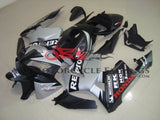 Matte Black and Silver Repsol Racing Fairing Kit for a 2005, 2006 Honda CBR600RR motorcycle