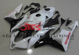 White, Black and Red Fairing Kit for a 2007, 2008 Honda CBR600RR motorcycle