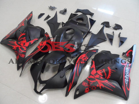 Honda CBR600RR (2009-2012) Matte Black & Red Graffiti Fairings