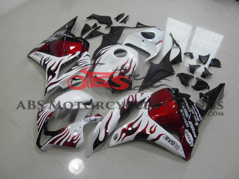 Honda CBR600RR (2009-2012) White & Candy Red Flame Fairings