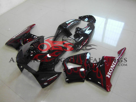 Honda CBR900RR 919 (1998-1999) Black & Red Flame Fairings 