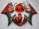 Candy Orange and Matte Black Fairing Kit for a 2003 & 2004 Yamaha YZF-R6 motorcycle