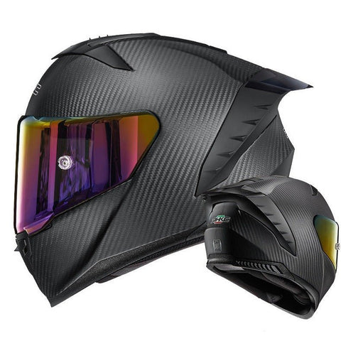 Carbon Fiber 3k & Matte Black RHKC Motorcycle Helmet at KingsMotorcycleFairings.com