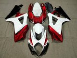 White, Red and Black Fairing Kit for a 2007 & 2008 Suzuki GSX-R1000 motorcycle