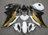 White, Black and Gold Fairing Kit for a 2008, 2009, 2010, 2011, 2012, 2013, 2014, 2015 & 2016 Yamaha YZF-R6 motorcycle