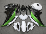 White, Black and Green Fairing Kit for a 2008, 2009, 2010, 2011, 2012, 2013, 2014, 2015 & 2016 Yamaha YZF-R6 motorcycle