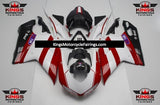 Red, White and Black Striped Fairing Kit for a 2007, 2008, 2009, 2010, 2011 & 2012 Ducati 1098 motorcycle