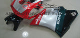 Silver, Red, Green & Black Fairing Kit for a 1994, 1995, 1996, 1997, 1998, 1999, 2000, 2001, 2002 & 2003 Ducati 748 motorcycle