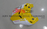 Yellow, White and Green Race Fairing Kit for a 2003 & 2004 Ducati 749 motorcycle