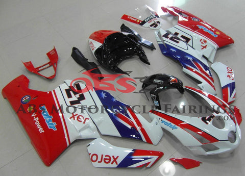 Red, White, Blue and Black #21 Fairing Kit for a 2003 & 2004 Ducati 749 motorcycle