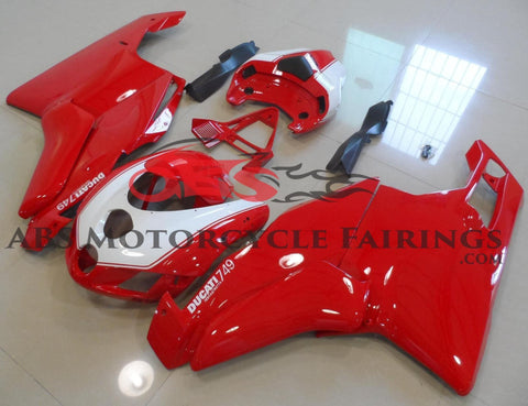 Red and White Fairing Kit for a 2005 & 2006 Ducati 749 motorcycle