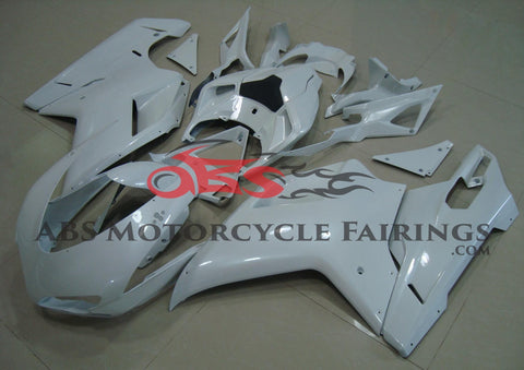 All White Fairing Kit for a 2007, 2008, 2009, 2010, 2011 & 2012 Ducati 1198 motorcycle