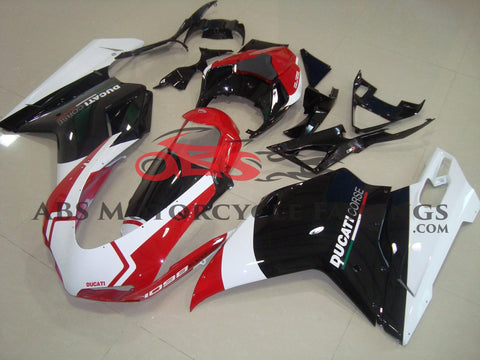 Ducati 1098 (2007-2012) Black, White & Red Corse Fairings