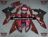 Dark Red and Matte Black Fairing Kit for a 2009, 2010, 2011, 2012, 2013 and 2014 BMW S1000RR motorcycle