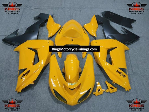 Fairing Kit For A Kawasaki ZX10R (2006-2007) Dark Yellow & Matte Black