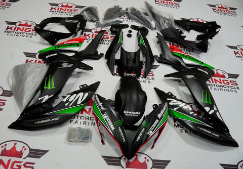 Kawasaki Ninja 650 Fairings (2017-2019) Matte Black, Green, Red Monster at KingsMotorcycleFairings.com