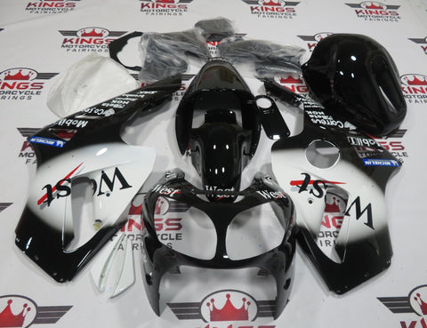 Fairing kit for a Kawasaki Ninja ZX12R (2000-2001) White & Black West Mobil at KingsMotorcycleFairings.com